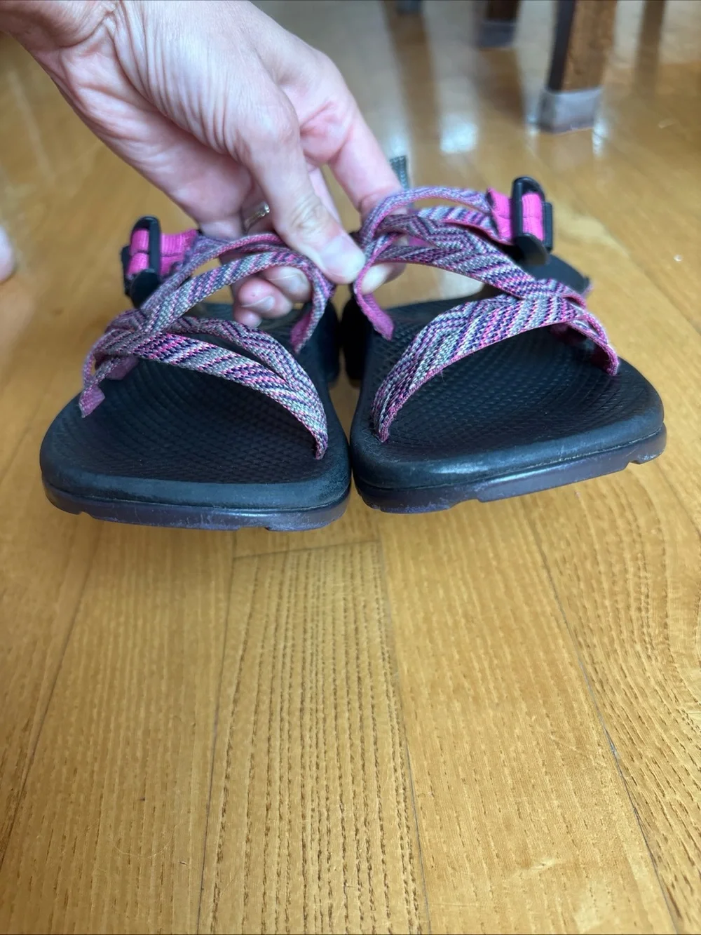 Chaco ZX/1 Classic Sandals Youth Size 1 Ecotread Pink Purple Black Multi-colored